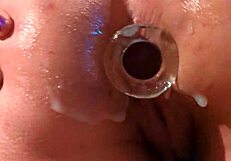 look at that big ass open like a tunnel for anal creampie!