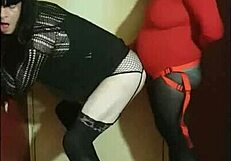 Crossdresser performs ass to mouth