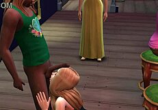 Hot Teen Sucks Cocks In Sims Bar