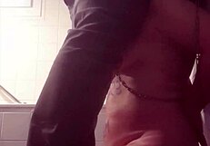 french slave humiliated with piss shower and blowjob