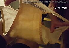 Hey pervs, check this mature slut in lingerie with hairy pussy under skirt