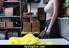 busty blonde teen rides lp officer in office