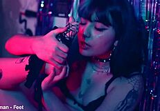 Tiny Redhead Worships Feet & Tickles in Domination