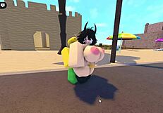 emma fucked by 3 guys on roblox whorblox street!
