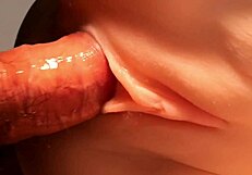 rear-entering her body in close up view