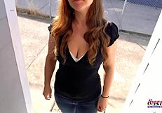 Cute Brunette Kay Lee Rubs Pussy Before Blowjob