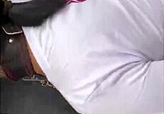 Young brazilian girls in collars walk Sao Paulo streets under domination, exhibitionism on display