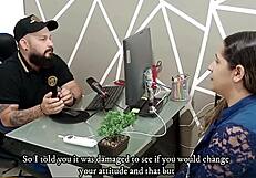 Woman Blows Boss for Job Security Cum in Mouth