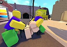 emma fucked by 3 guys on roblox whorblox street!