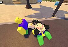 emma fucked by 3 guys on roblox whorblox street!