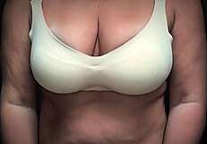 Mature milf moans with bouncing saggy tits