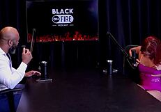 Brunette teen shows tattooed ass