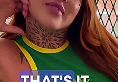 Petite Redhead Latina Deepthroats Sloppy Blowjob After Casting