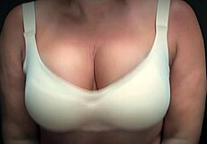 Mature milf moans with bouncing saggy tits