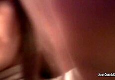 Busty amateur intensely rubs her wet hairy pussy