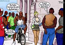 This white slut teacher takes a big cock in her hairy ass