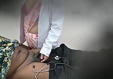 lady doctor having huge fun with patient!