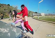 Hot Lola Bratz Titty Fucks Outdoors