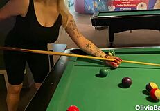 Pool Game Turns into Public Toilet Slutty Blowjob