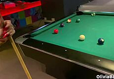 Pool Game Turns into Public Toilet Slutty Blowjob