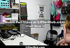 Shoplifter teen 18+ gets dominated by loss prevention officer in cowgirl position