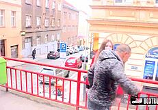 Sarah Smith Sucks Big Cock Outdoors in Public