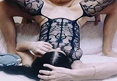 The couple dives into rough passion with licking and fucking.