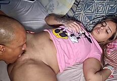 The naughty girl made an excuse to sleep with me and have sex