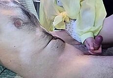 Relaxing stepfather with massage after work