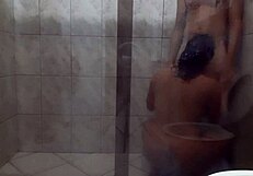 part1 sex in the bathroom with a big couple big ass and big dick