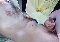 Relaxing stepfather with massage after work