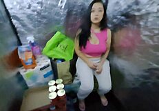 Immigrant hides in the pantry and receives creampie