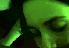 Girlfriend swallows cum after blowjob with monster cock