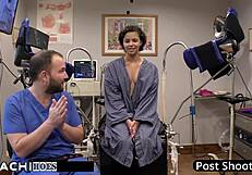 Doctor gives freshman hitachi orgasm