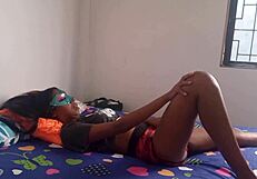 Hot Latina in Colombia transit touches and explores her saggy natural tits.