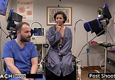 Doctor gives freshman hitachi orgasm