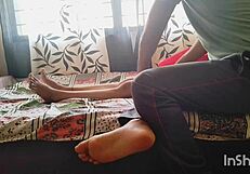 desi bhabhi in red saree seduces servant for having his dick in her pussy