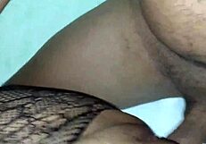 My cuckold rims my ass and fucks me hard while i wear the bodystocking from his friend