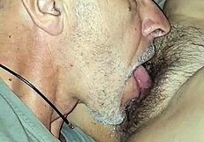 Mature Slut Teresa Handjob While I Lick Her Hairy Pussy Then Cum On Foot