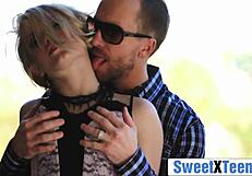 yo, hot blonde teen gets pounded hard outdoors, neighbors hear everything