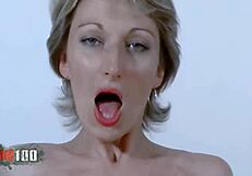 French milf estelle clark experiences a rough bedroom session with terry kemaco, leading to orgasm on the bed.