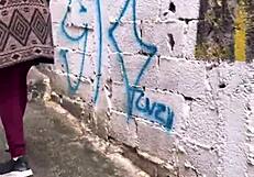 Amateur hottie with pink pussy climbs the hill craving wild street action