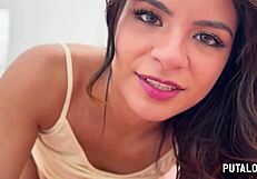 latina michy perez seduces a guy and swallows his cum