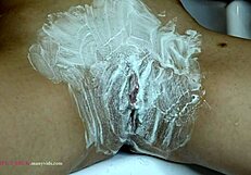 Shaving Hairy Vagina Close-Up