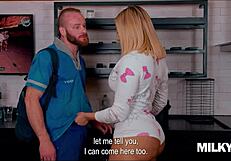 fuck my pussy hard, big-ass blonde pays plumber with her body!