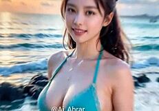 Ai art see beach bikini