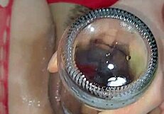 Fat latina emo squirts wet pussy into coca cola bottle for creamy orgasm