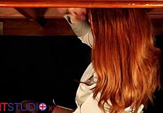 Office Secretary Sucks Cock At Milking Table