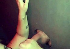 Redhead Newbie Feels Thrill Of Gloryhole Cumshots