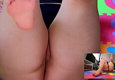 nude workout session with pussy and big tits spreading